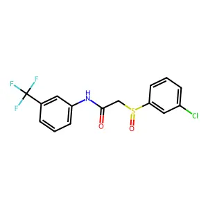 2-[(3-chlorophenyl)sulfinyl]-N-[3-(trifluoromethyl)phenyl]acetamide structure