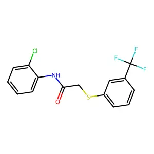 N-(2-chlorophenyl)-2-{[3-(trifluoromethyl)phenyl]sulfanyl}acetamide structure