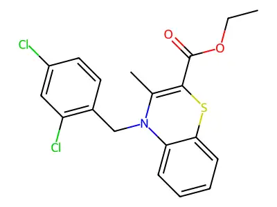 ethyl 4-(2,4-dichlorobenzyl)-3-methyl-4H-1,4-benzothiazine-2-carboxylate structure