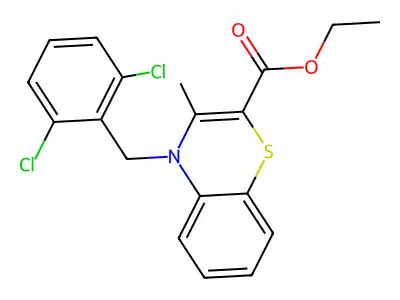 ethyl 4-(2,6-dichlorobenzyl)-3-methyl-4H-1,4-benzothiazine-2-carboxylate structure