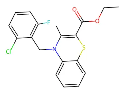 ethyl 4-(2-chloro-6-fluorobenzyl)-3-methyl-4H-1,4-benzothiazine-2-carboxylate structure