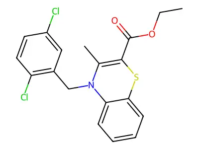 ethyl 4-(2,5-dichlorobenzyl)-3-methyl-4H-1,4-benzothiazine-2-carboxylate structure
