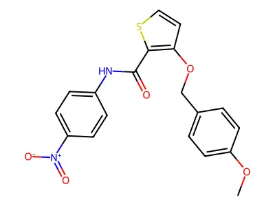 3-[(4-methoxyphenyl)methoxy]-N-(4-nitrophenyl)thiophene-2-carboxamide structure