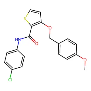 N-(4-chlorophenyl)-3-[(4-methoxyphenyl)methoxy]thiophene-2-carboxamide structure