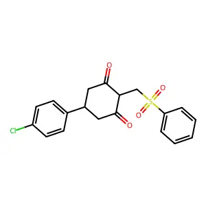 5-(4-Chlorophenyl)-2-[(phenylsulfonyl)methyl]-1,3-cyclohexanedione structure
