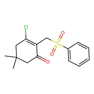 3-Chloro-5,5-dimethyl-2-[(phenylsulfonyl)methyl]-2-cyclohexen-1-one structure