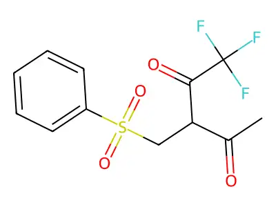 1,1,1-Trifluoro-3-[(phenylsulfonyl)methyl]-2,4-pentanedione structure