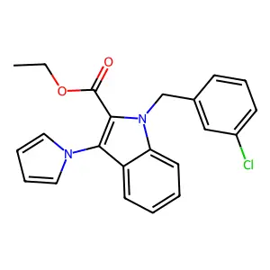 ethyl 1-(3-chlorobenzyl)-3-(1H-pyrrol-1-yl)-1H-indole-2-carboxylate structure