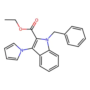 ethyl 1-benzyl-3-(1H-pyrrol-1-yl)-1H-indole-2-carboxylate structure