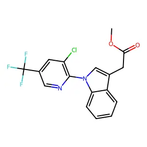 methyl 2-{1-[3-chloro-5-(trifluoromethyl)-2-pyridinyl]-1H-indol-3-yl}acetate structure