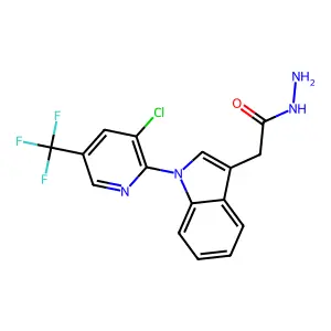 2-{1-[3-chloro-5-(trifluoromethyl)-2-pyridinyl]-1H-indol-3-yl}acetohydrazide structure
