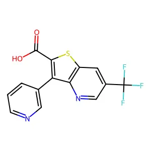 3-(3-Pyridinyl)-6-(trifluoromethyl)thieno[3,2-b]pyridine-2-carboxylic acid structure