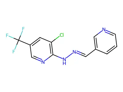 nicotinaldehyde N-[3-chloro-5-(trifluoromethyl)-2-pyridinyl]hydrazone structure