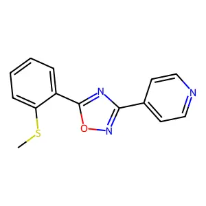 4-[5-[2-(Methylthio)phenyl]-1,2,4-oxadiazol-3-yl]pyridine structure
