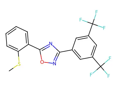 3-[3,5-Bis(trifluoromethyl)phenyl]-5-[2-(methylsulfanyl)phenyl]-1,2,4-oxadiazole structure