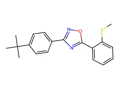 3-[4-(Tert-butyl)phenyl]-5-[2-(methylsulfanyl)phenyl]-1,2,4-oxadiazole structure