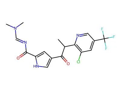4-(2-(3-Chloro-5-(trifluoromethyl)-2-pyridinyl)propanoyl)-N-((dimethylamino)methylene)-1h-pyrrole-2-carboxamide structure
