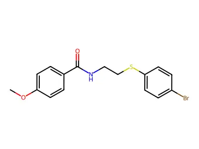 N-{2-[(4-bromophenyl)sulfanyl]ethyl}-4-methoxybenzenecarboxamide structure