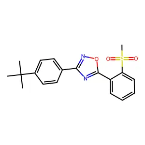 3-[4-(Tert-butyl)phenyl]-5-[2-(methylsulfonyl)phenyl]-1,2,4-oxadiazole structure
