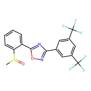 3-[3,5-Bis(trifluoromethyl)phenyl]-5-[2-(methylsulfinyl)phenyl]-1,2,4-oxadiazole structure