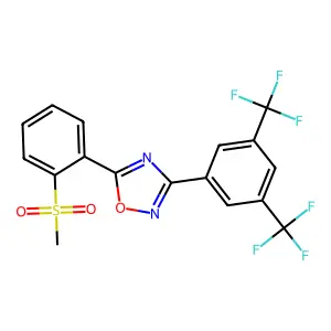 3-[3,5-Bis(trifluoromethyl)phenyl]-5-[2-(methylsulfonyl)phenyl]-1,2,4-oxadiazole structure