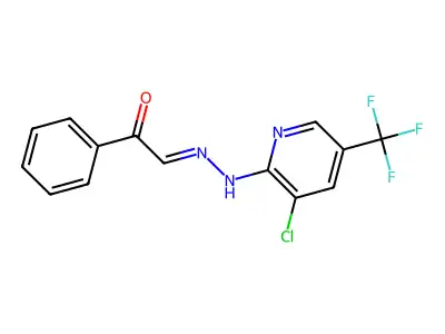 2-[[3-Chloro-5-(trifluoromethyl)-2-pyridinyl]hydrazinylidene]-1-phenylethanone structure