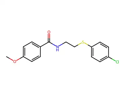 N-{2-[(4-chlorophenyl)sulfanyl]ethyl}-4-methoxybenzenecarboxamide structure