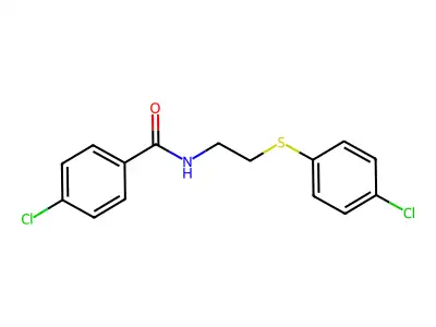 4-chloro-N-[2-(4-chlorophenyl)sulfanylethyl]benzamide structure