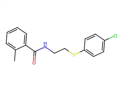 N-{2-[(4-chlorophenyl)sulfanyl]ethyl}-2-methylbenzenecarboxamide structure