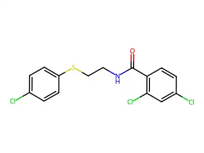 2,4-dichloro-N-[2-(4-chlorophenyl)sulfanylethyl]benzamide structure