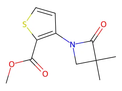 Methyl 3-(3,3-dimethyl-2-oxoazetidin-1-yl)thiophene-2-carboxylate structure