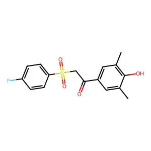2-[(4-Fluorophenyl)sulfonyl]-1-(4-hydroxy-3,5-dimethylphenyl)-1-ethanone structure