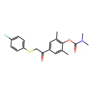 4-{2-[(4-fluorophenyl)sulfanyl]acetyl}-2,6-dimethylphenyl N,N-dimethylcarbamate structure