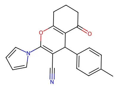 4-(4-methylphenyl)-5-oxo-2-(1H-pyrrol-1-yl)-5,6,7,8-tetrahydro-4H-chromene-3-carbonitrile structure
