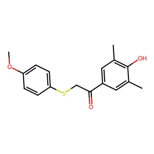 1-(4-Hydroxy-3,5-dimethylphenyl)-2-[(4-methoxyphenyl)sulfanyl]-1-ethanone structure