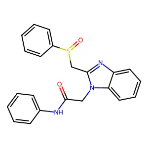 N-Phenyl-2-(2-((phenylsulfinyl)methyl)-1H-1,3-benzimidazol-1-yl)acetamide structure