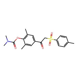 2,6-dimethyl-4-{2-[(4-methylphenyl)sulfonyl]acetyl}phenyl N,N-dimethylcarbamate structure