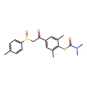 2,6-dimethyl-4-{2-[(4-methylphenyl)sulfinyl]acetyl}phenyl N,N-dimethylcarbamate structure