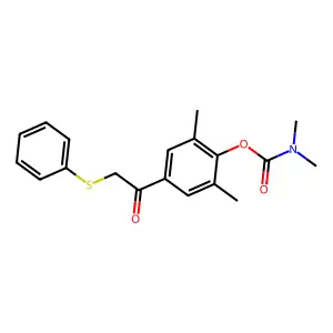 2,6-dimethyl-4-[2-(phenylsulfanyl)acetyl]phenyl N,N-dimethylcarbamate structure