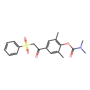 2,6-dimethyl-4-[2-(phenylsulfonyl)acetyl]phenyl N,N-dimethylcarbamate structure