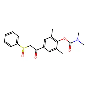 2,6-dimethyl-4-[2-(phenylsulfinyl)acetyl]phenyl N,N-dimethylcarbamate structure