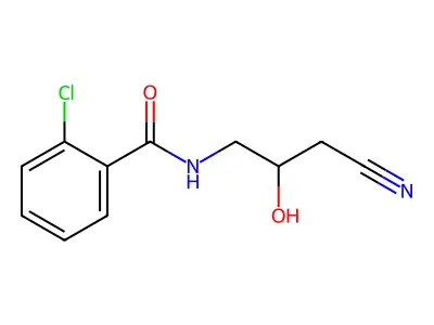 2-chloro-N-(3-cyano-2-hydroxypropyl)benzamide structure