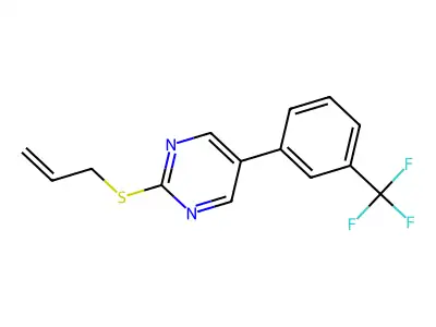 2-(Allylsulfanyl)-5-(3-(trifluoromethyl)phenyl)pyrimidine structure