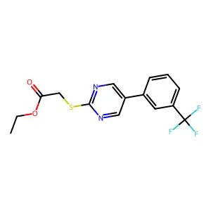 Ethyl 2-[5-[3-(trifluoromethyl)phenyl]pyrimidin-2-yl]sulfanylacetate structure