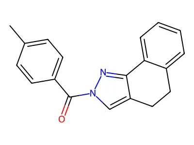 4,5-dihydro-2H-benzo[g]indazol-2-yl(4-methylphenyl)methanone structure