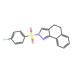 2-[(4-fluorophenyl)sulfonyl]-4,5-dihydro-2H-benzo[g]indazole structure