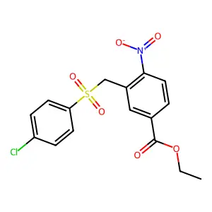Ethyl 3-{[(4-chlorophenyl)sulfonyl]methyl}-4-nitrobenzenecarboxylate structure