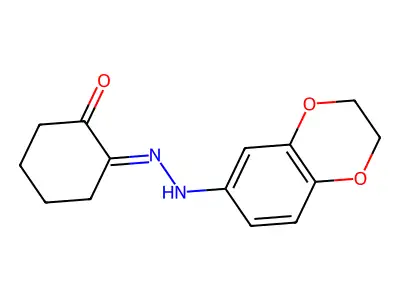 2-[2-(2,3-Dihydro-1,4-benzodioxin-6-yl)hydrazin-1-ylidene]cyclohexan-1-one structure