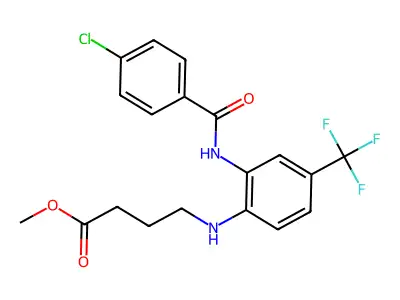 Methyl 4-[2-[(4-chlorobenzoyl)amino]-4-(trifluoromethyl)anilino]butanoate structure