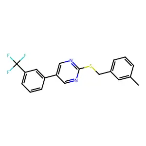 3-Methylbenzyl 5-[3-(trifluoromethyl)phenyl]-2-pyrimidinyl sulfide structure